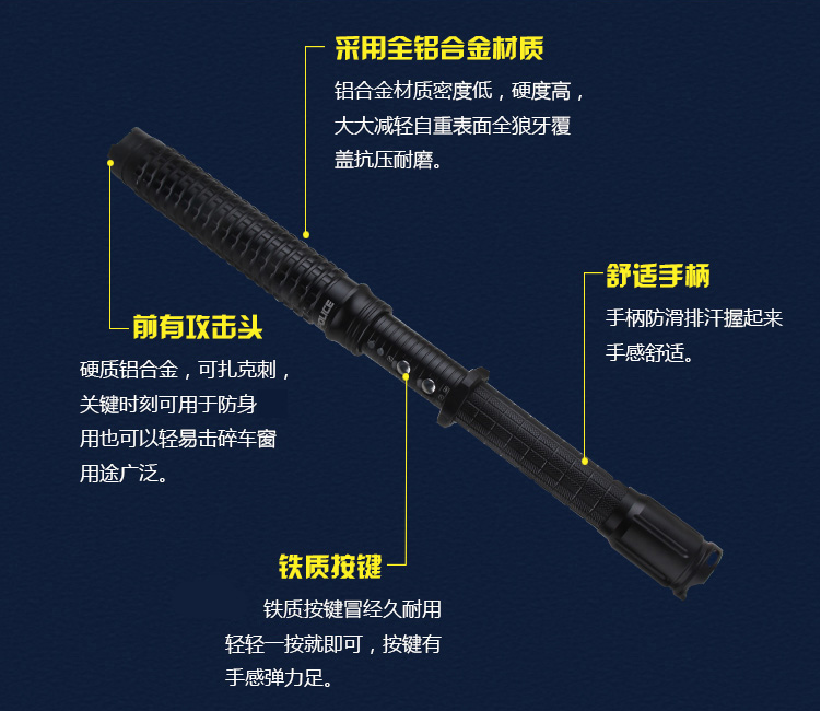黑鷹HY-X10型帶伸縮功能超高壓電棍